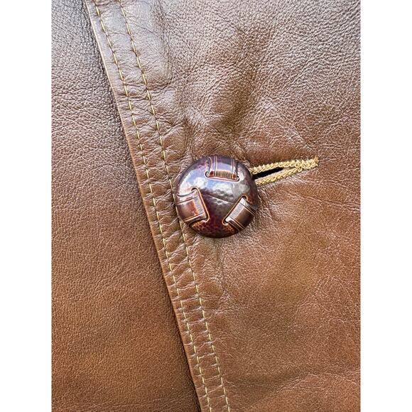 Vintage Jacket Cabretta Leather by Grais Men's 42L Brown USA Angel Skin 70's - Picture 5 of 11